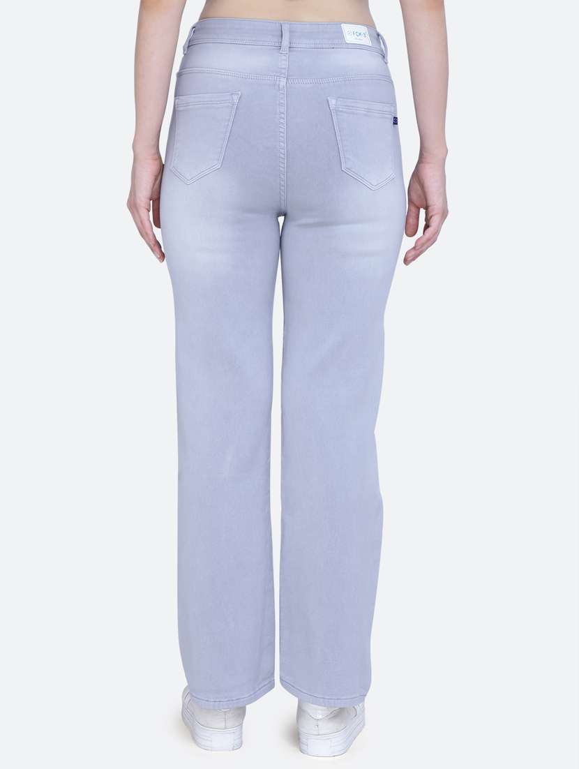 women's plain straight fit jeans - 20017566 - Standard Image - 2