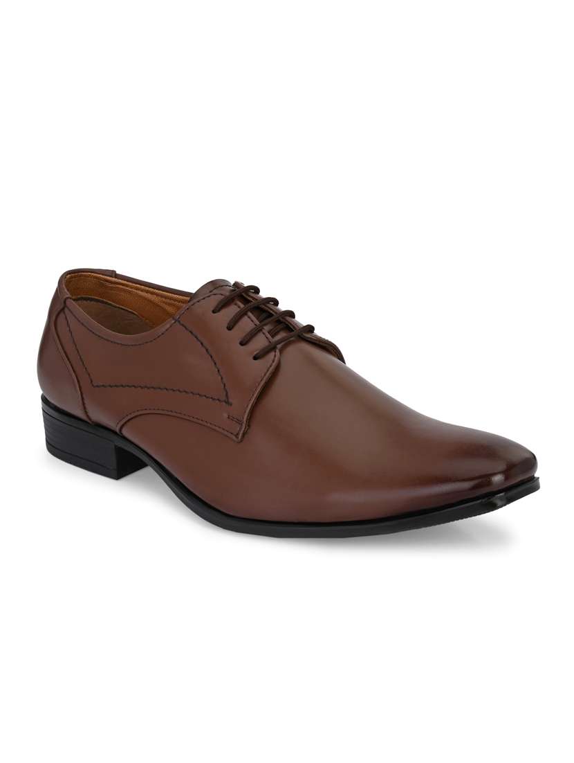 brown lace-up derby shoes