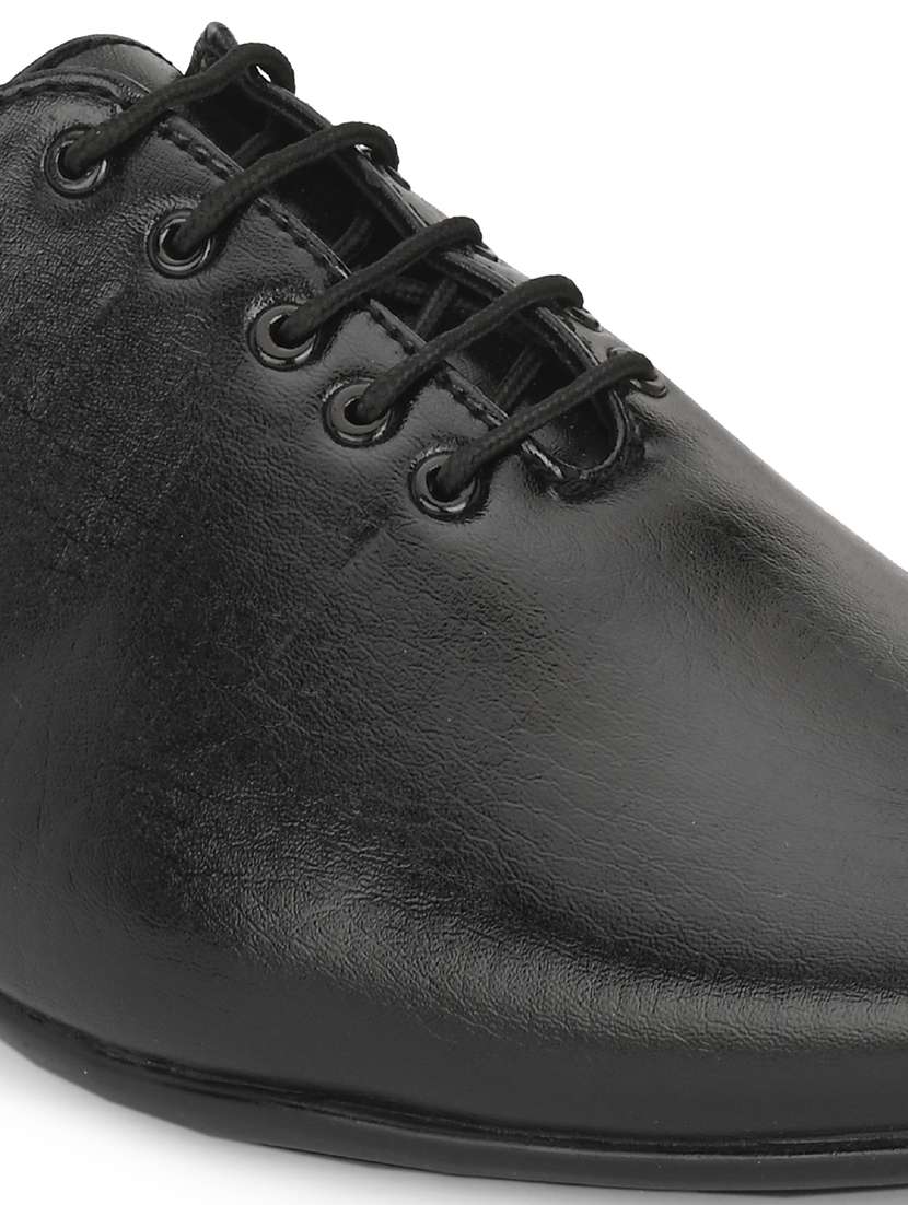 men black synthetic leather oxford formal shoes - 20017603 -  Standard Image - 7