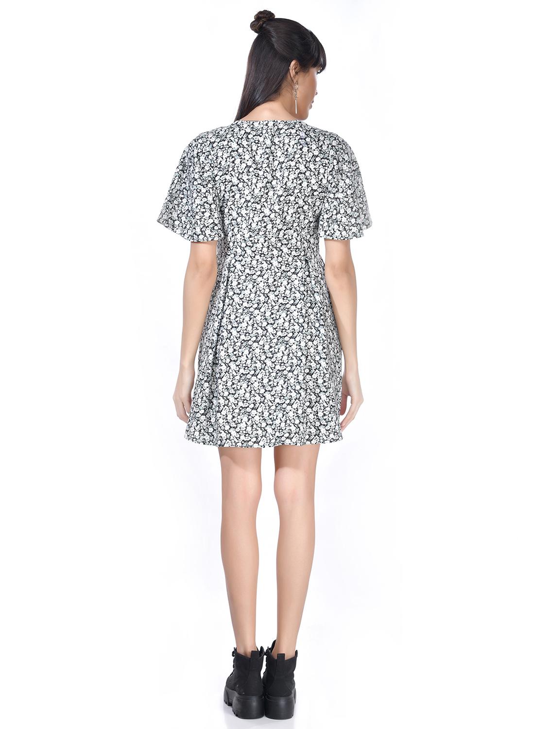 v-neck printed mini dress - 20017678 - Standard Image - 2
