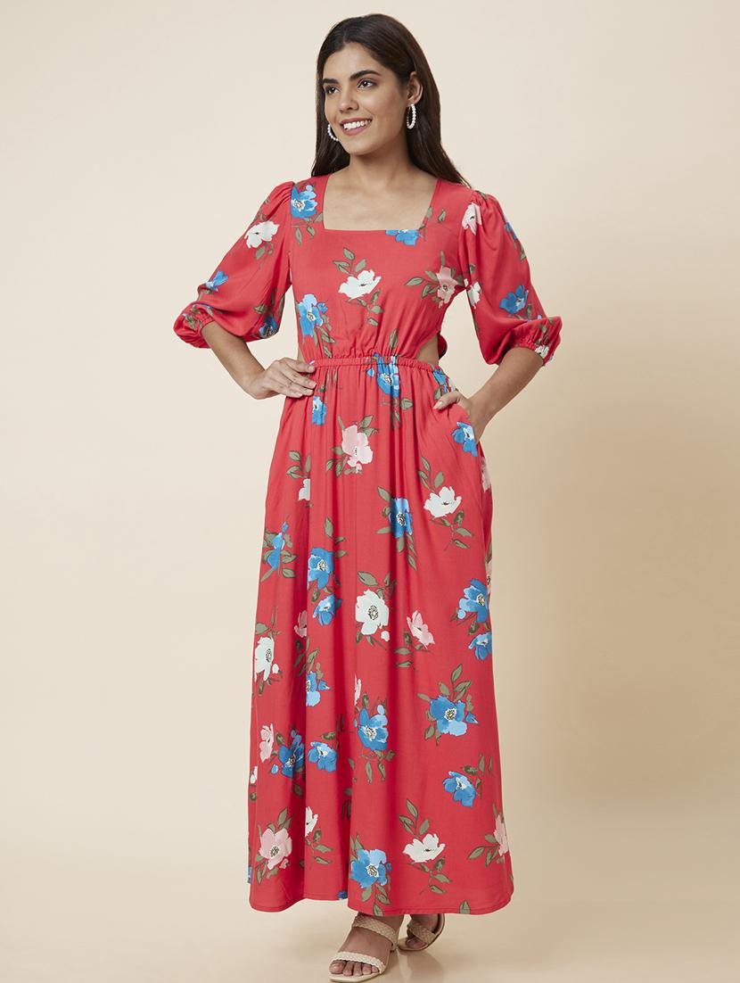 women's fit & flare floral dress - 20017928 - Standard Image - 2