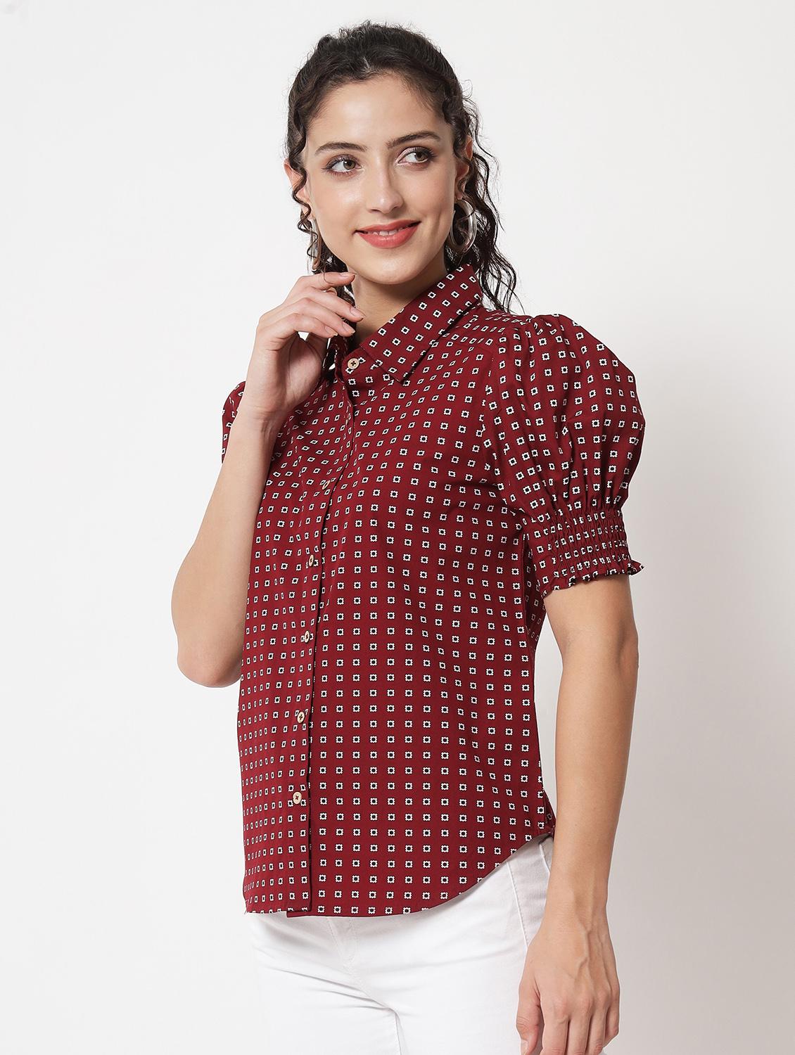 red printed shirt - 20017952 - Standard Image - 2