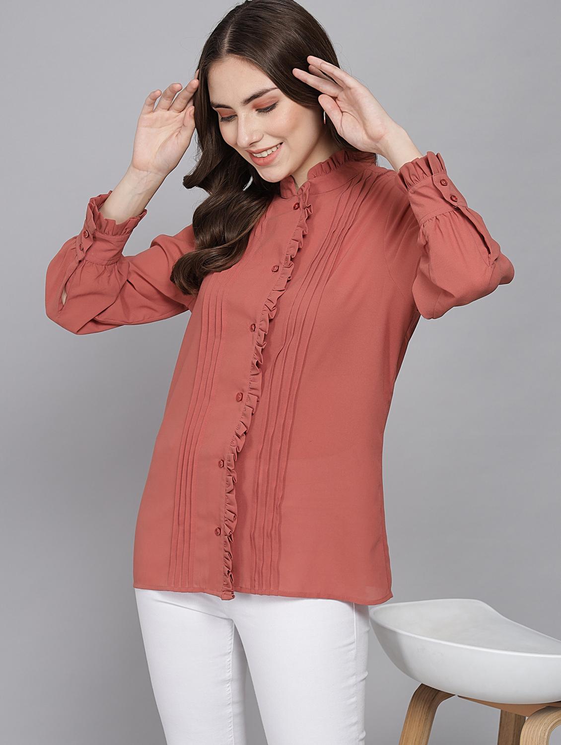 pink solid shirt - 20017955 - Standard Image - 2