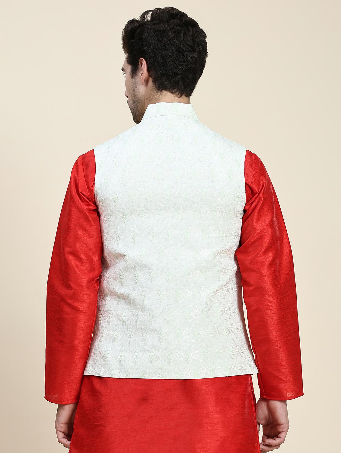 neutral polyester nehru jacket - 20018422 - Standard Image - 2