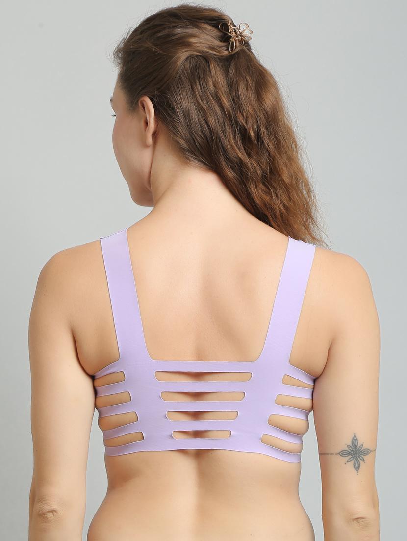 purple poly spandex sports bra - 20018463 - Standard Image - 2