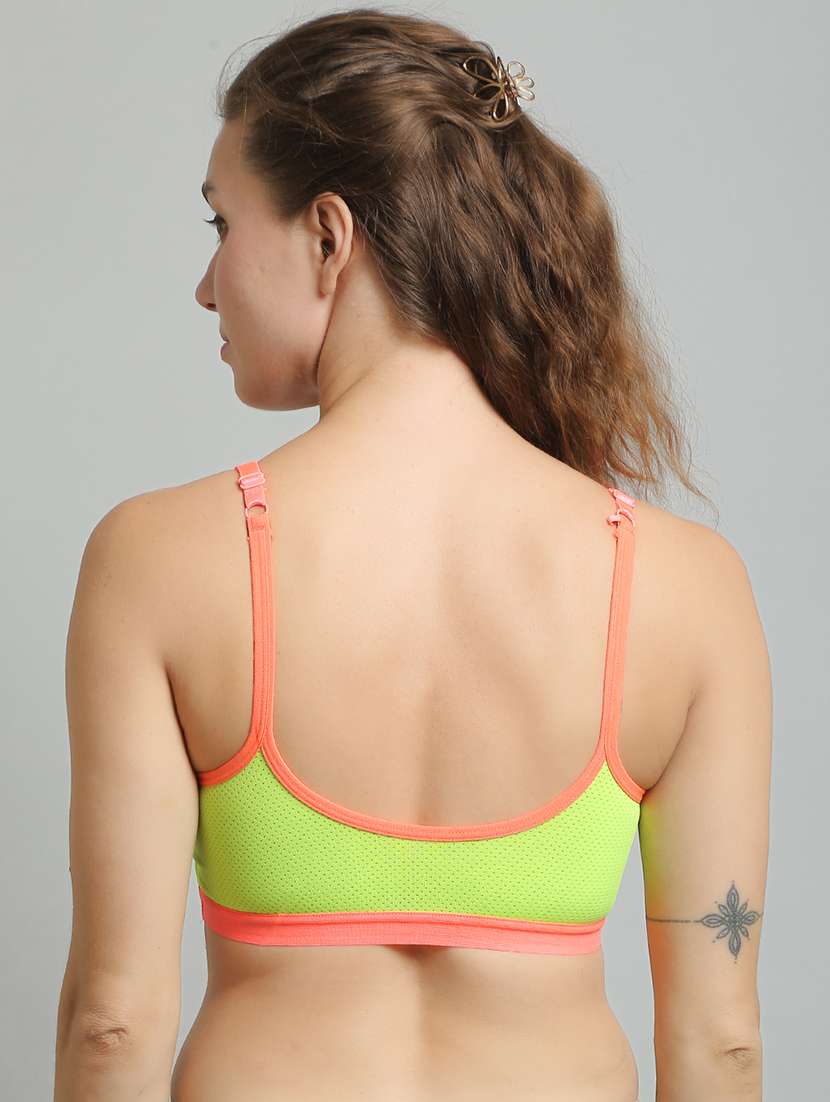 yellow poly spandex sports bra - 20018476 -  Standard Image - 2