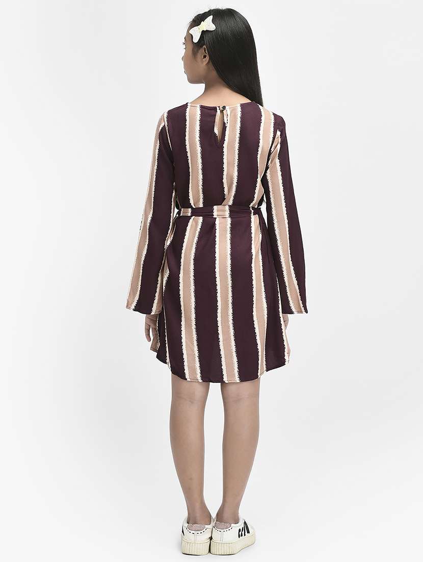 girls round neck long sleeves frock - 20018558 -  Standard Image - 2