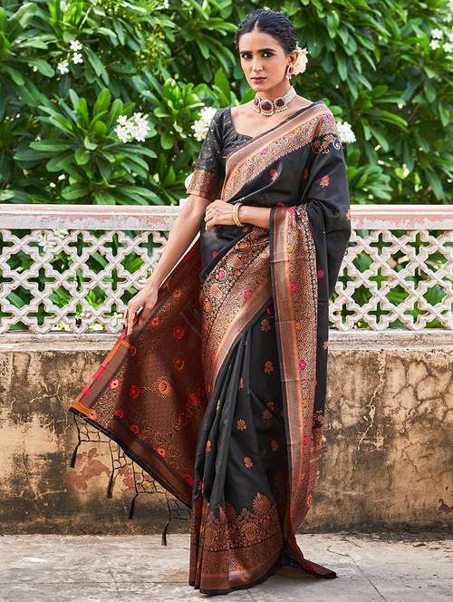 women's banarasi saree with blouse - 20018661 - Standard Image - 0