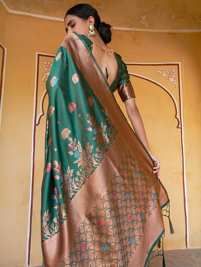 women's banarasi saree with blouse - 20018664 - Standard Image - 2