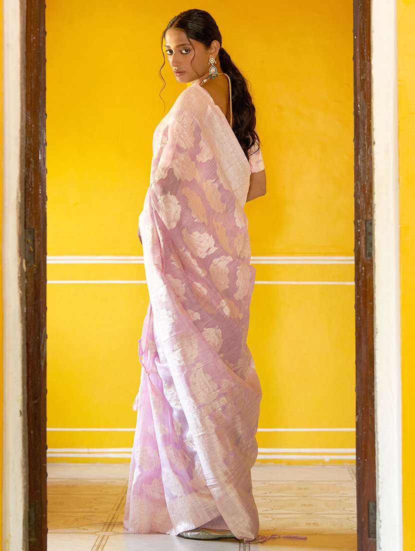 women's self design rosewater colored saree with blouse - 20018680 -  Standard Image - 2