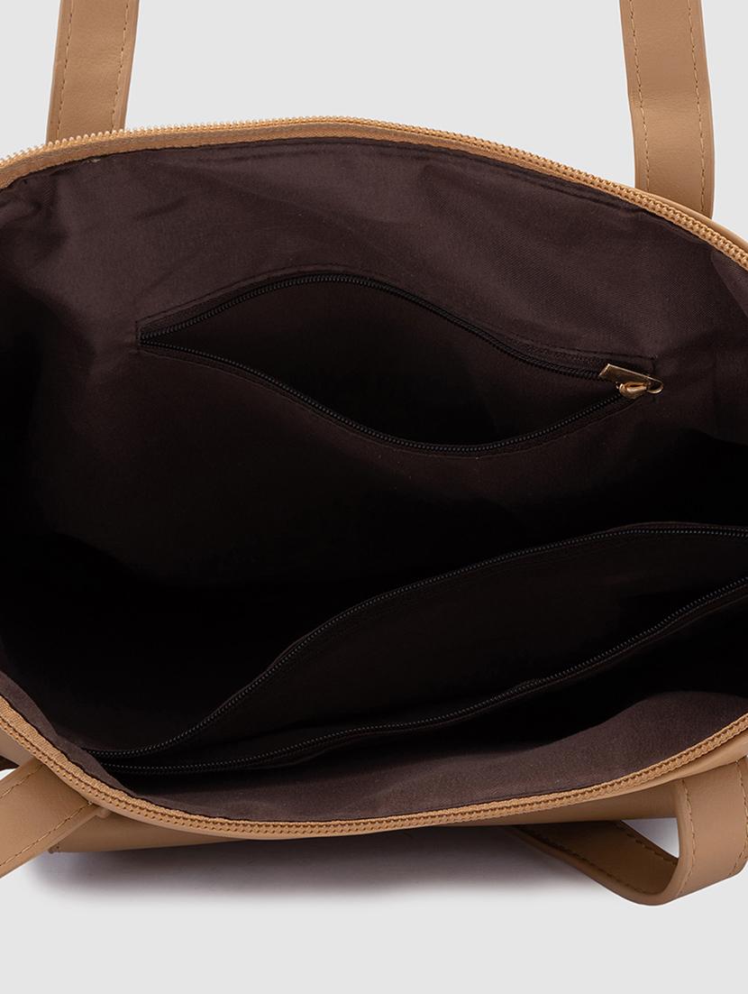 beige pu regular handbag - 20018752 - Standard Image - 2