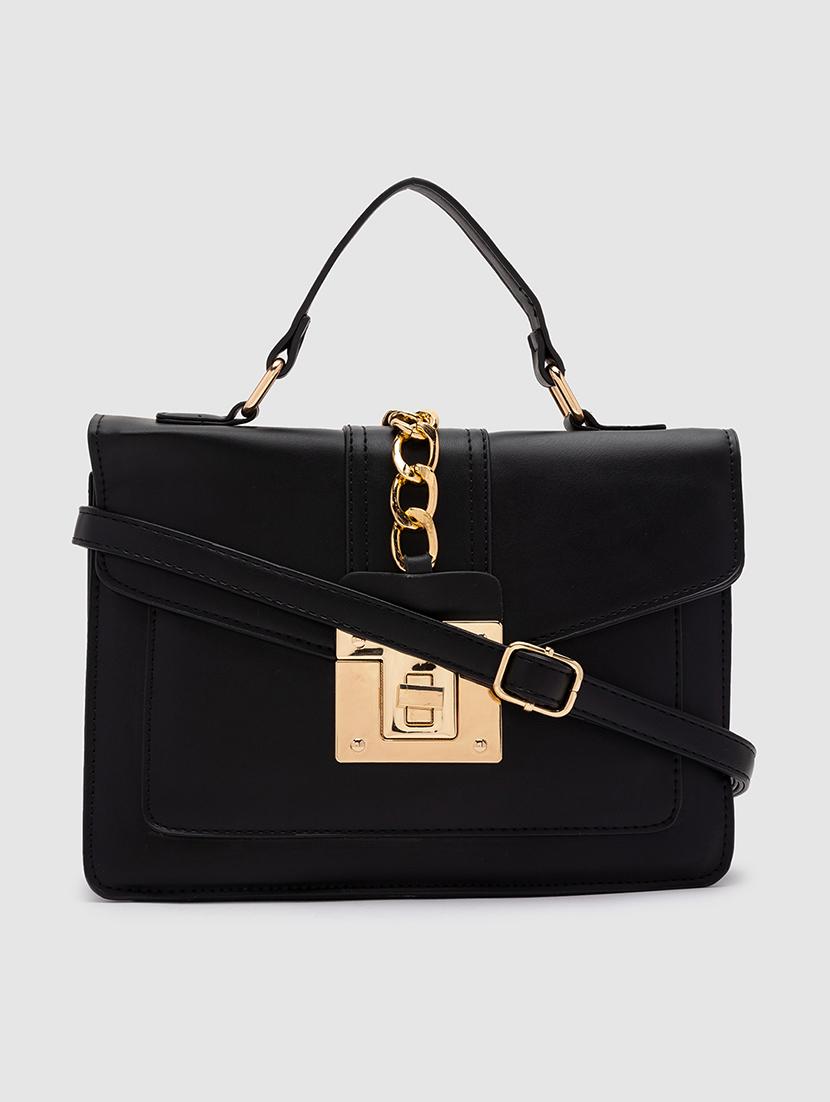 black pu regular satchel - 20018761 -  Zoom Image - 0