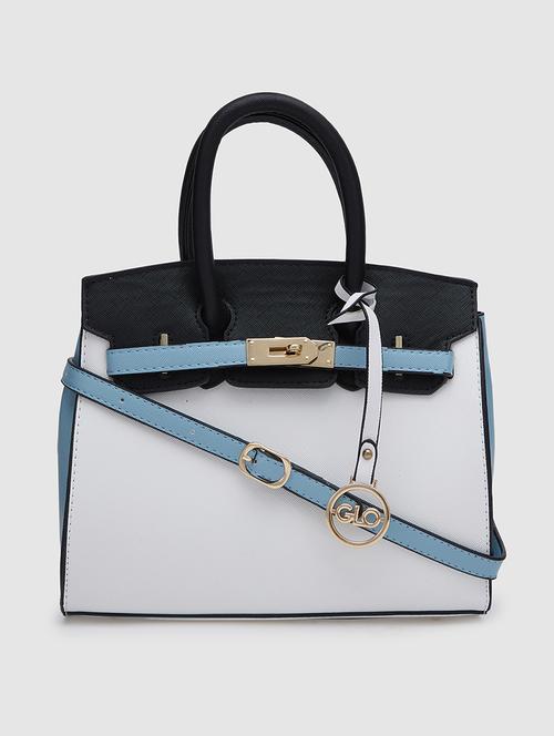 white pu regular satchel - 20018894 -  Standard Image - 0