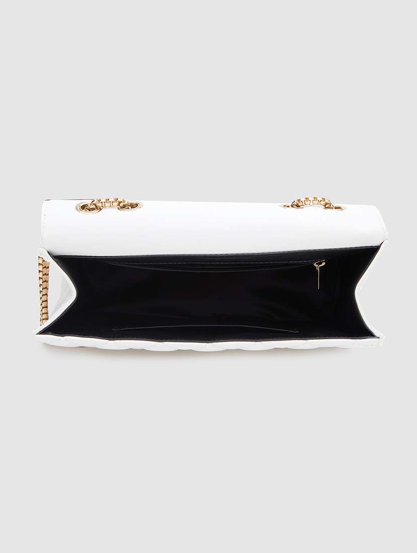 white pu regular sling bag - 20018895 - Standard Image - 2