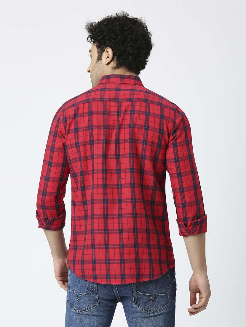mens checks casual shirt - 20018910 - Standard Image - 2