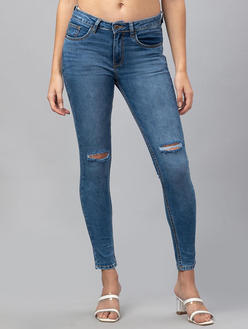 women's slash knee skinny fit jeans - 20018982 - Zoom Image - 0