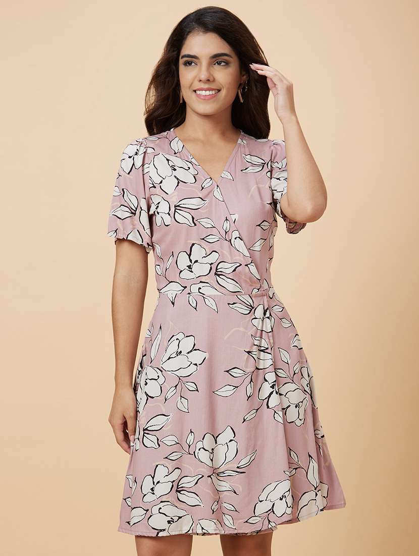 women's wrap floral dress