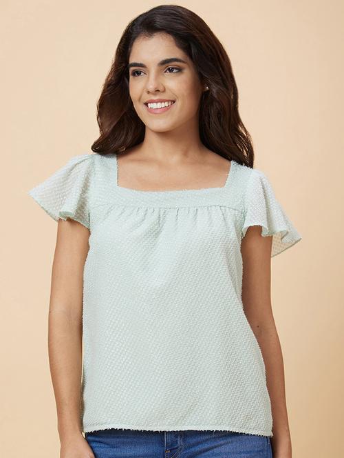 green self design regular top - 20019026 - Standard Image - 0