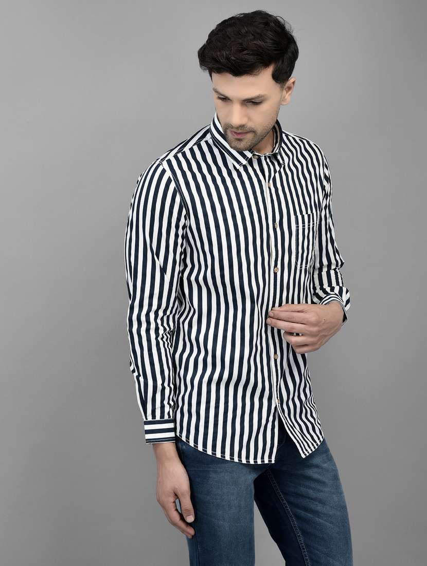 mens stripes casual shirt - 20019050 - Standard Image - 2