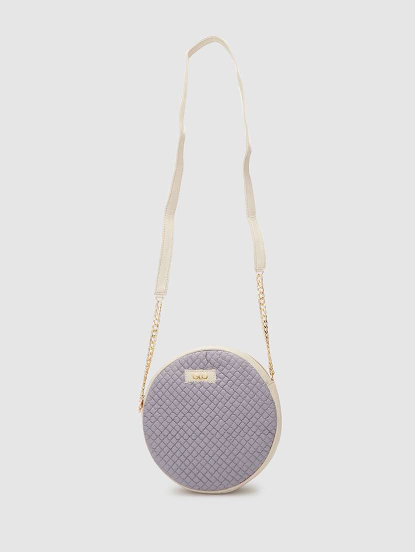 purple leatherette (pu) sling bag