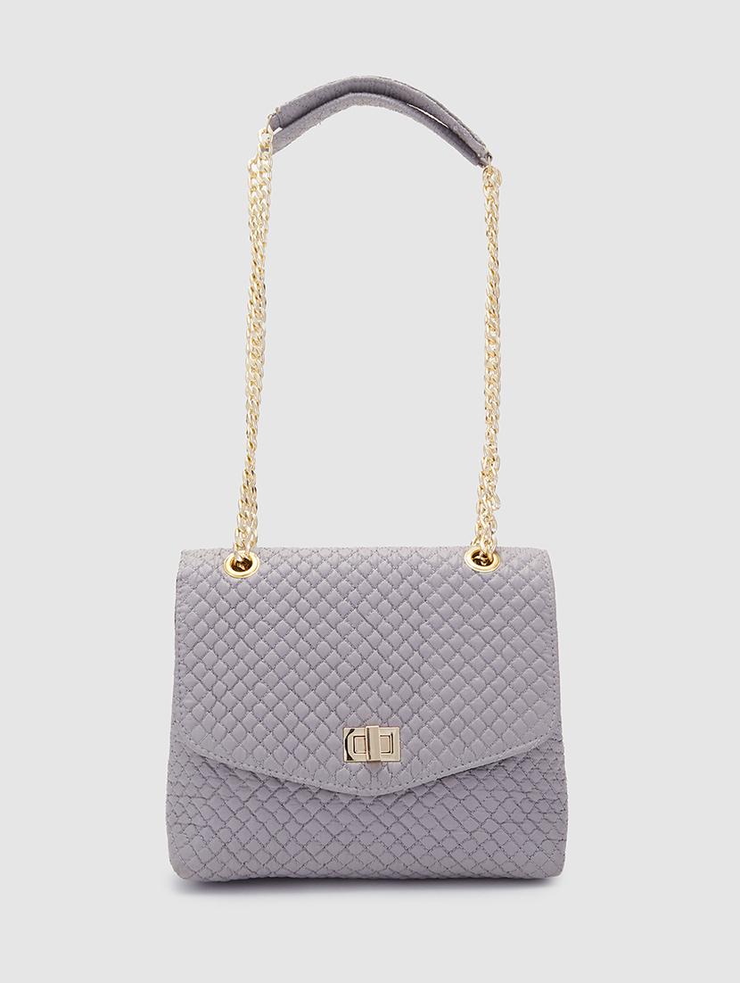 grey pu regular sling bag - 20019107 -  Zoom Image - 0