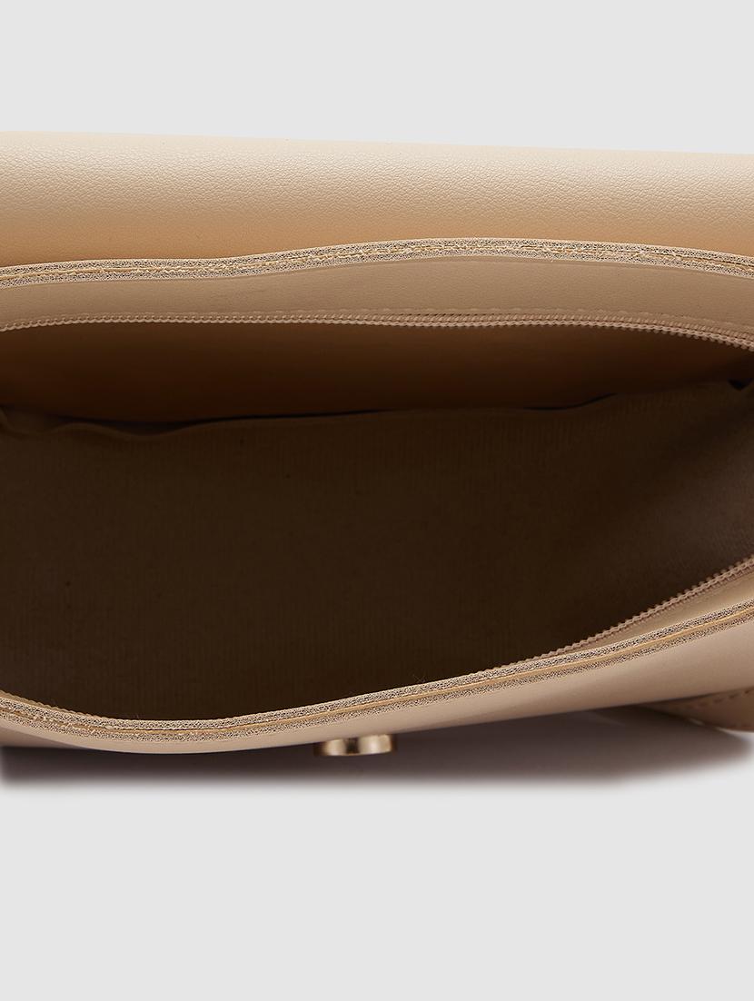 beige leatherette (pu) handbag - 20019120 - Standard Image - 2