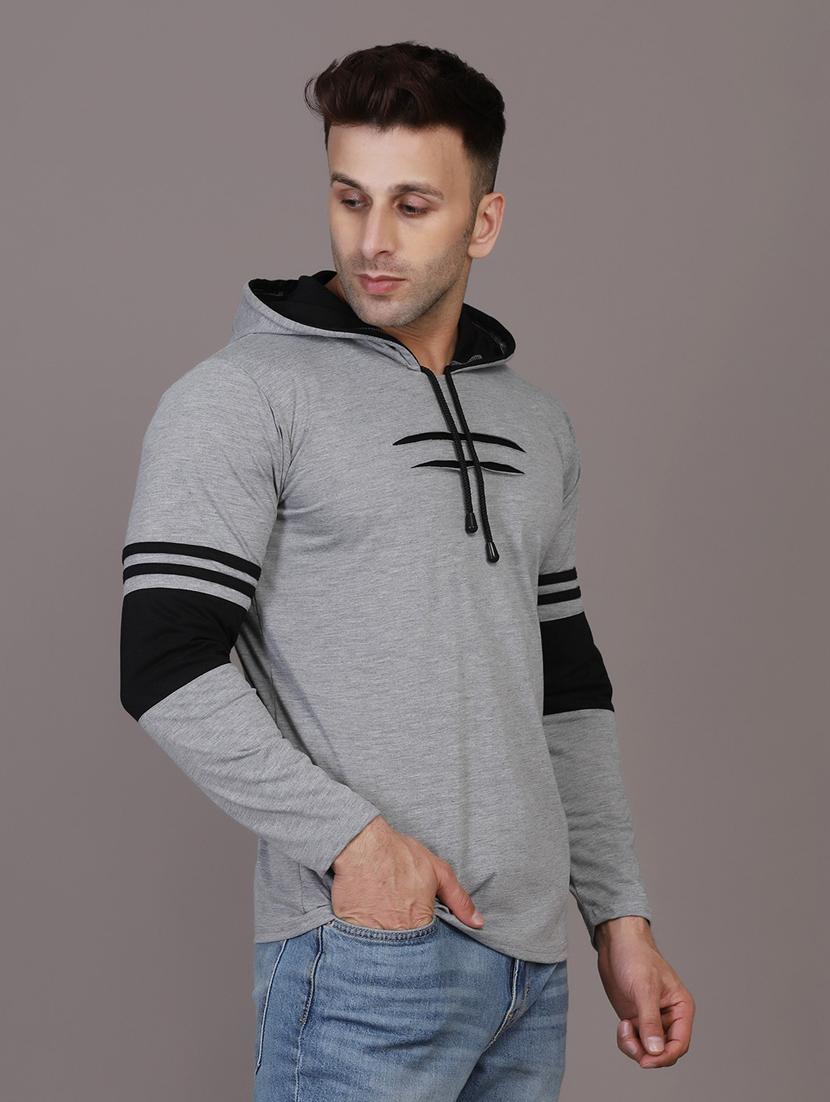 hood neck color block sweatshirt - 20021270 - Standard Image - 2