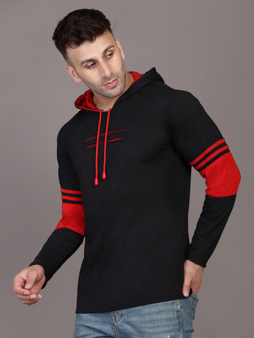 hood neck color block sweatshirt - 20021271 - Standard Image - 2