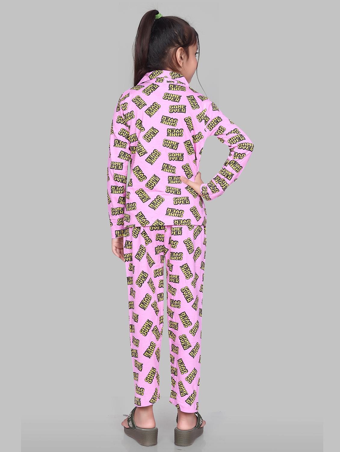 pink cotton pyjama set nightwear - 20021433 - Standard Image - 2