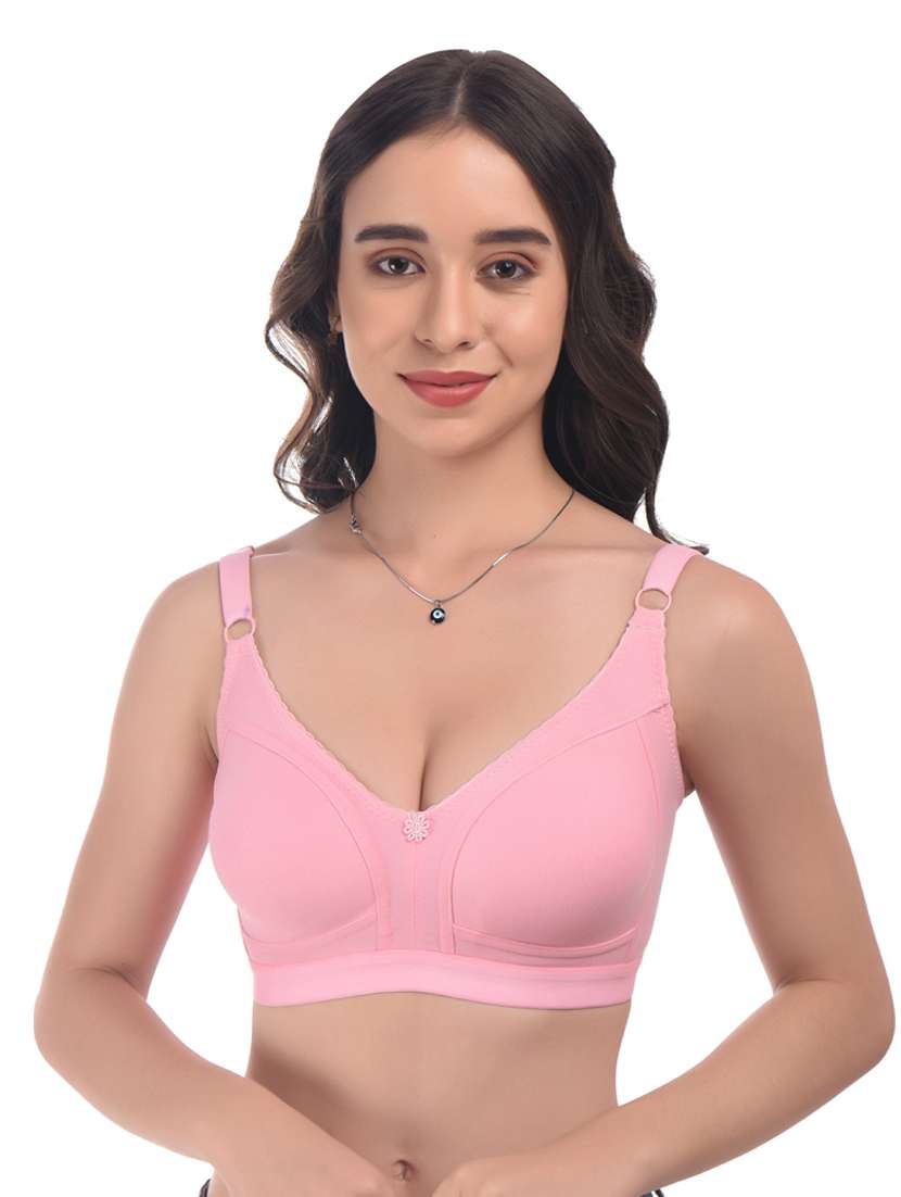 pink hosiery minimizer bra