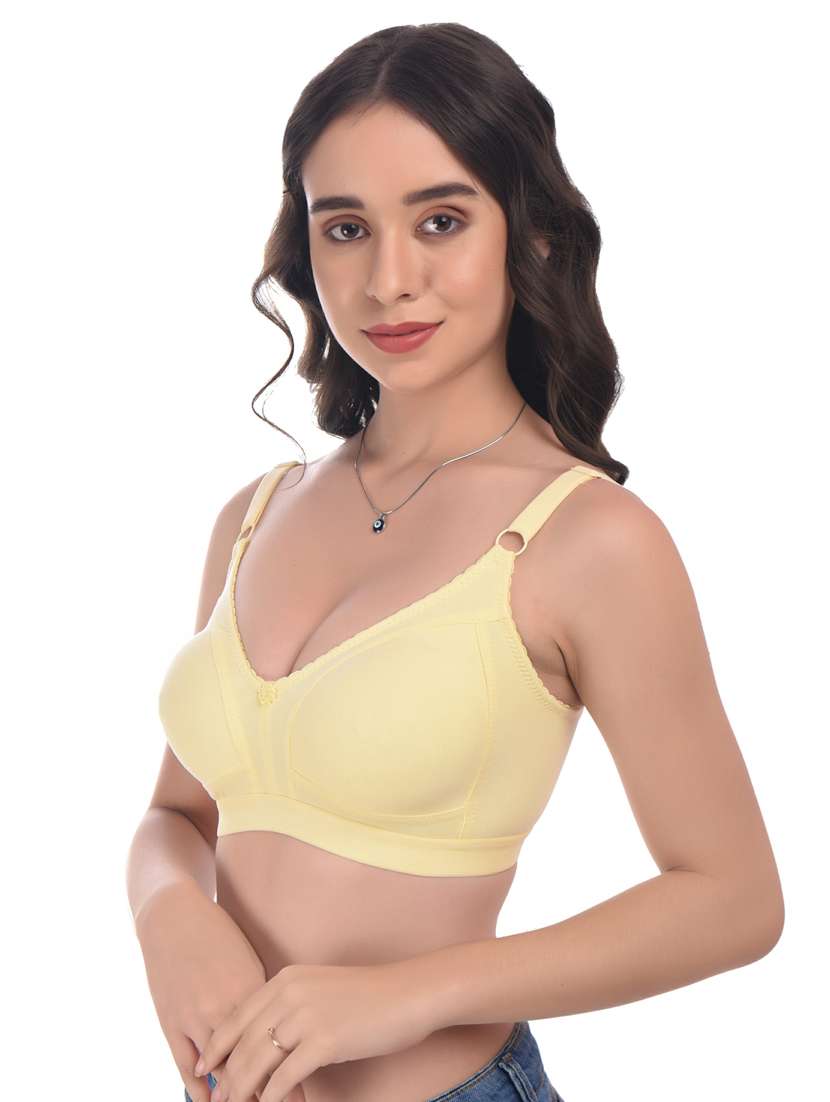yellow hosiery minimizer bra