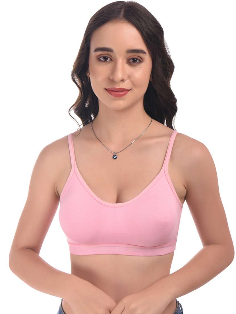 pink hosiery sports bra