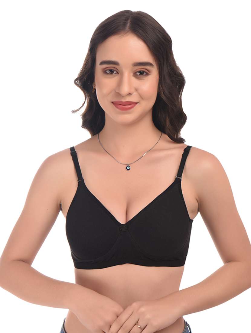 black hosiery push up bra
