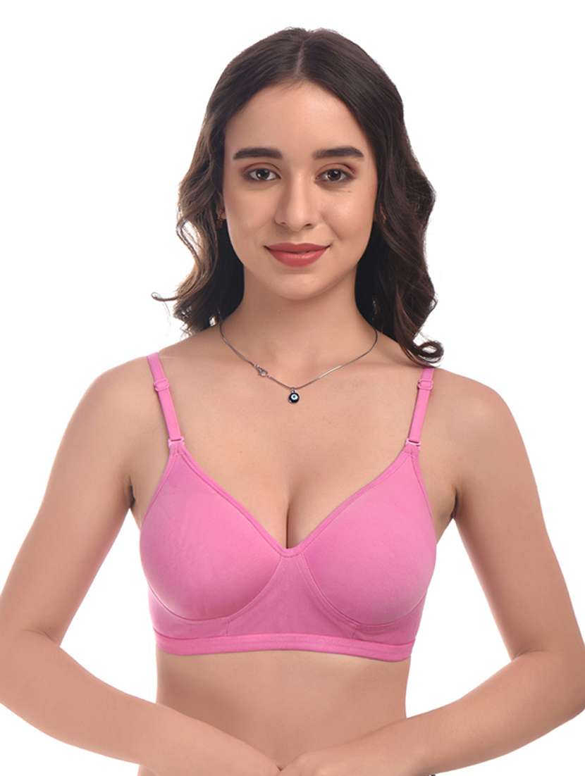 pink hosiery push up bra