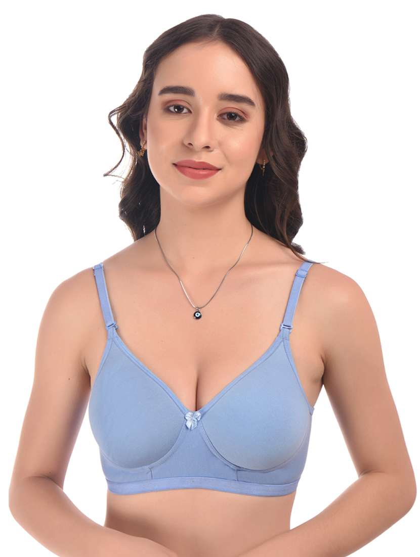 blue hosiery push up bra