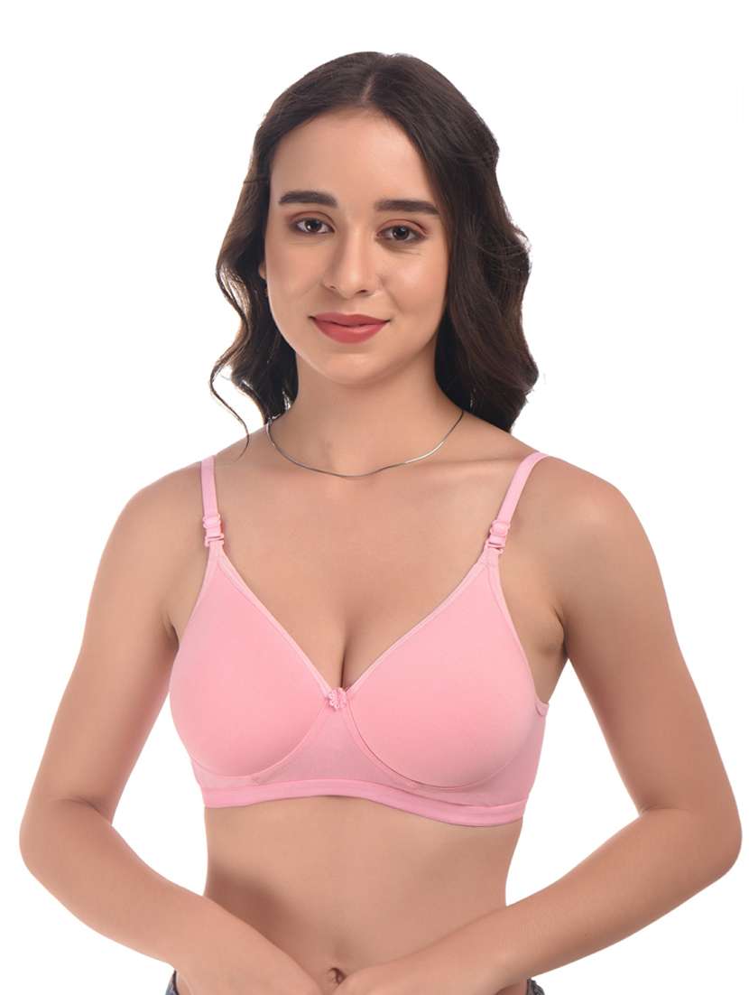 pink hosiery push up bra