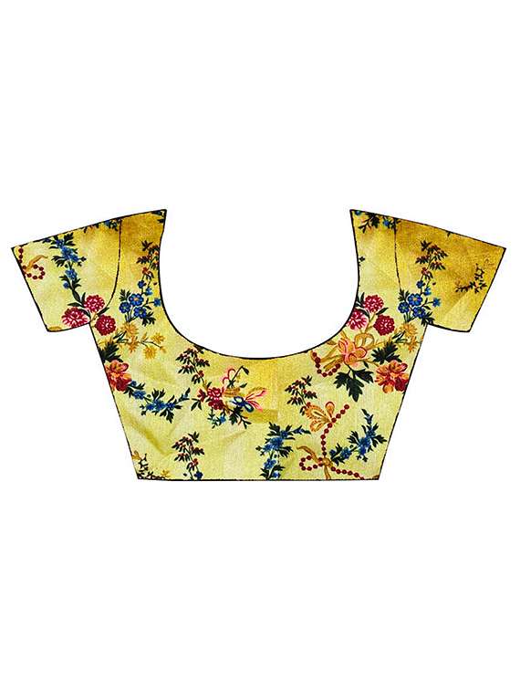 Women's Bordered Yellow Colored Saree With Blouse - 20022638 -  Standard Image - 2