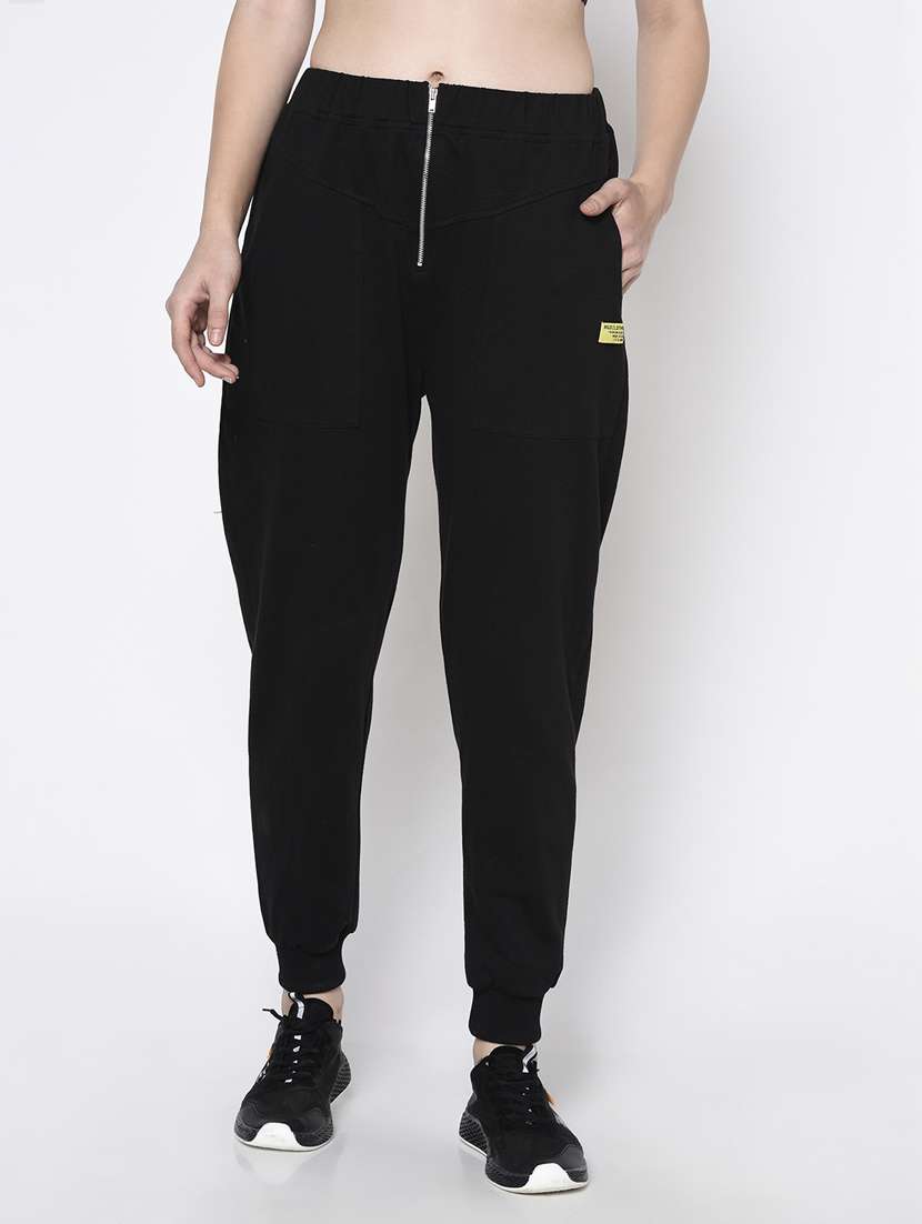 black cotton joggers