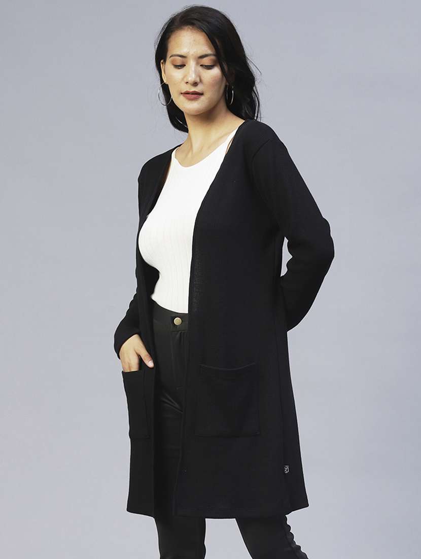 black cotton shrug - 20022867 -  Standard Image - 2