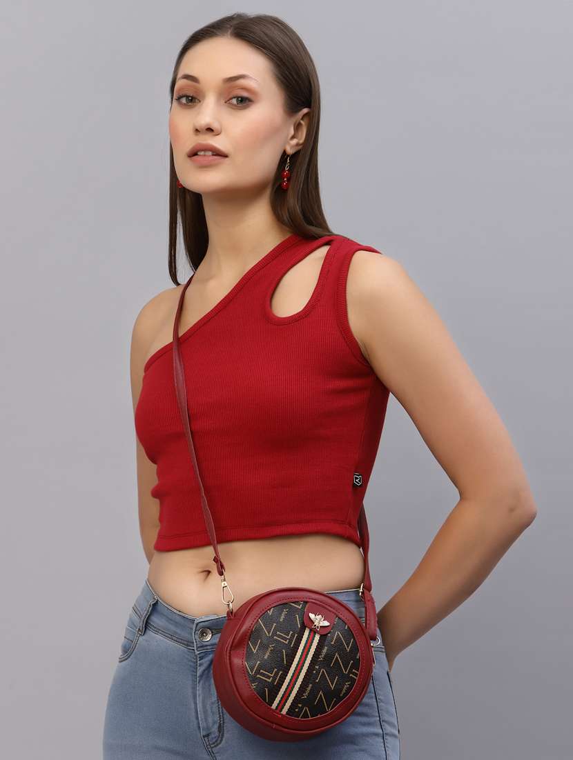 women's crop asymmetric neck top