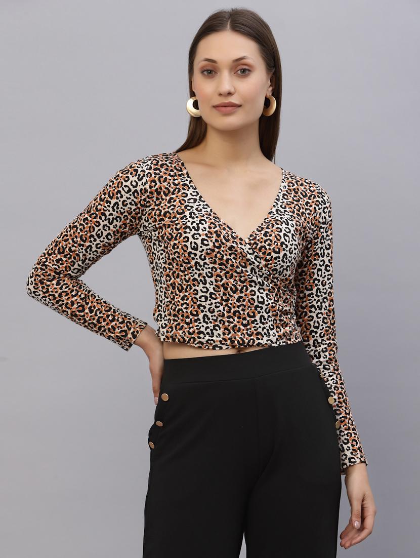 women's crop v neck top - 20022877 -  Zoom Image - 0