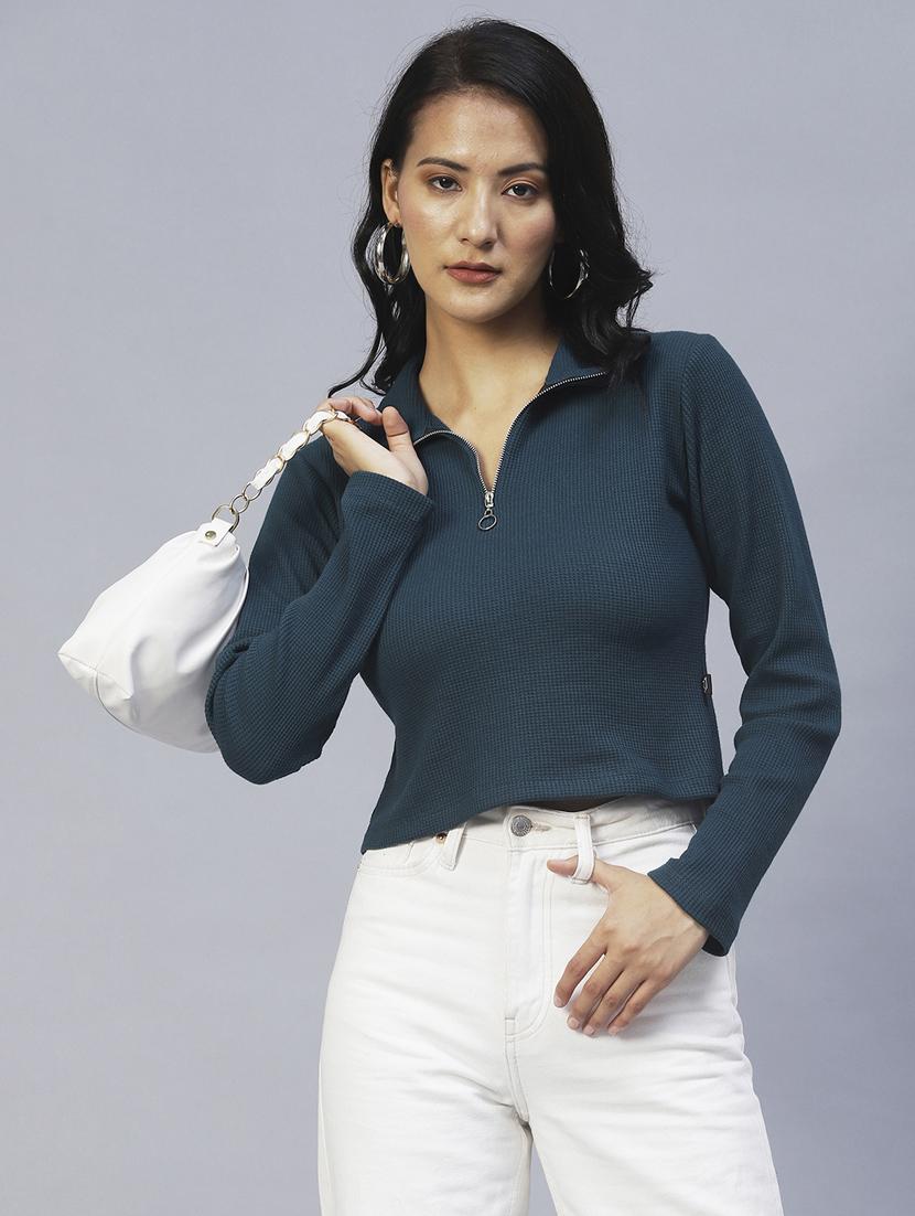 women's crop collared top - 20022903 -  Zoom Image - 0