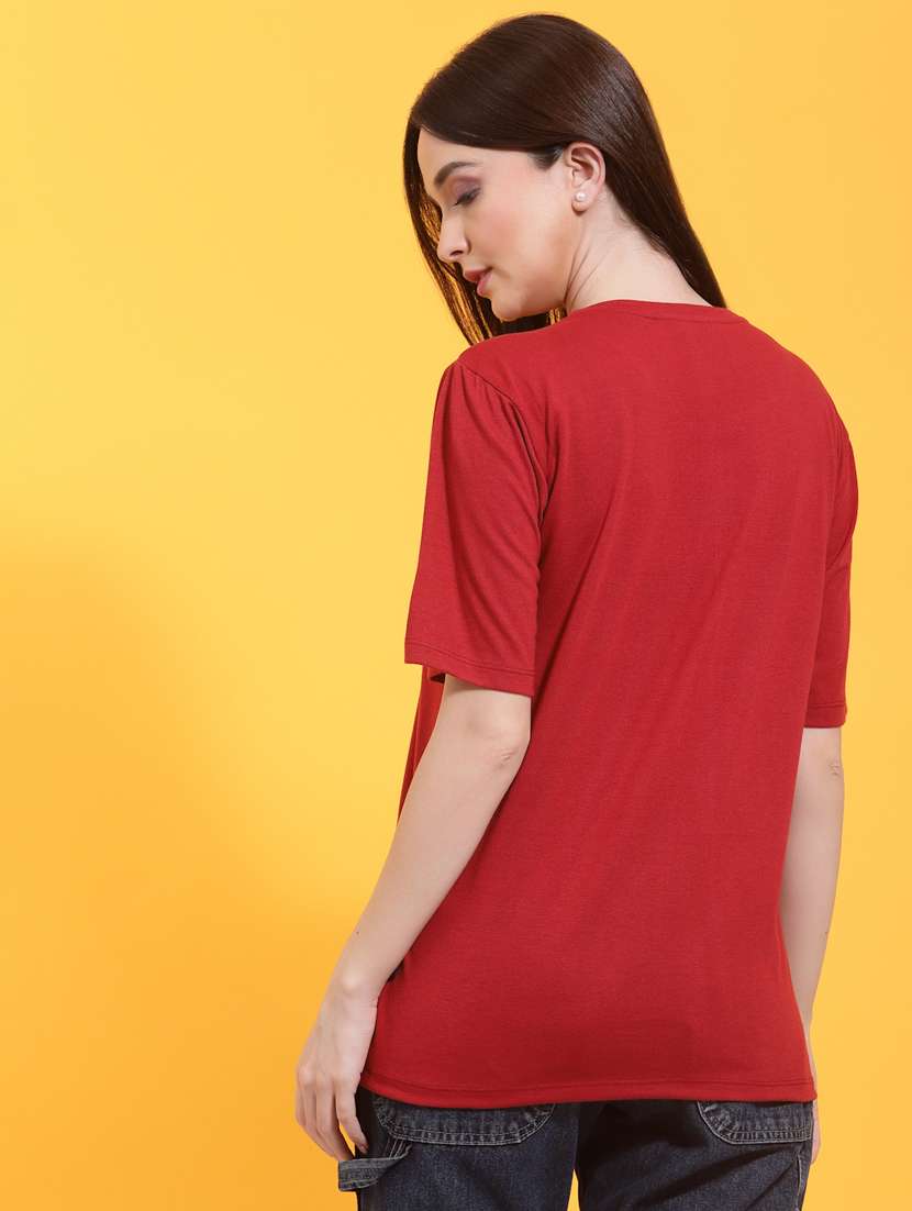 women's straight round neck top - 20022922 -  Standard Image - 2