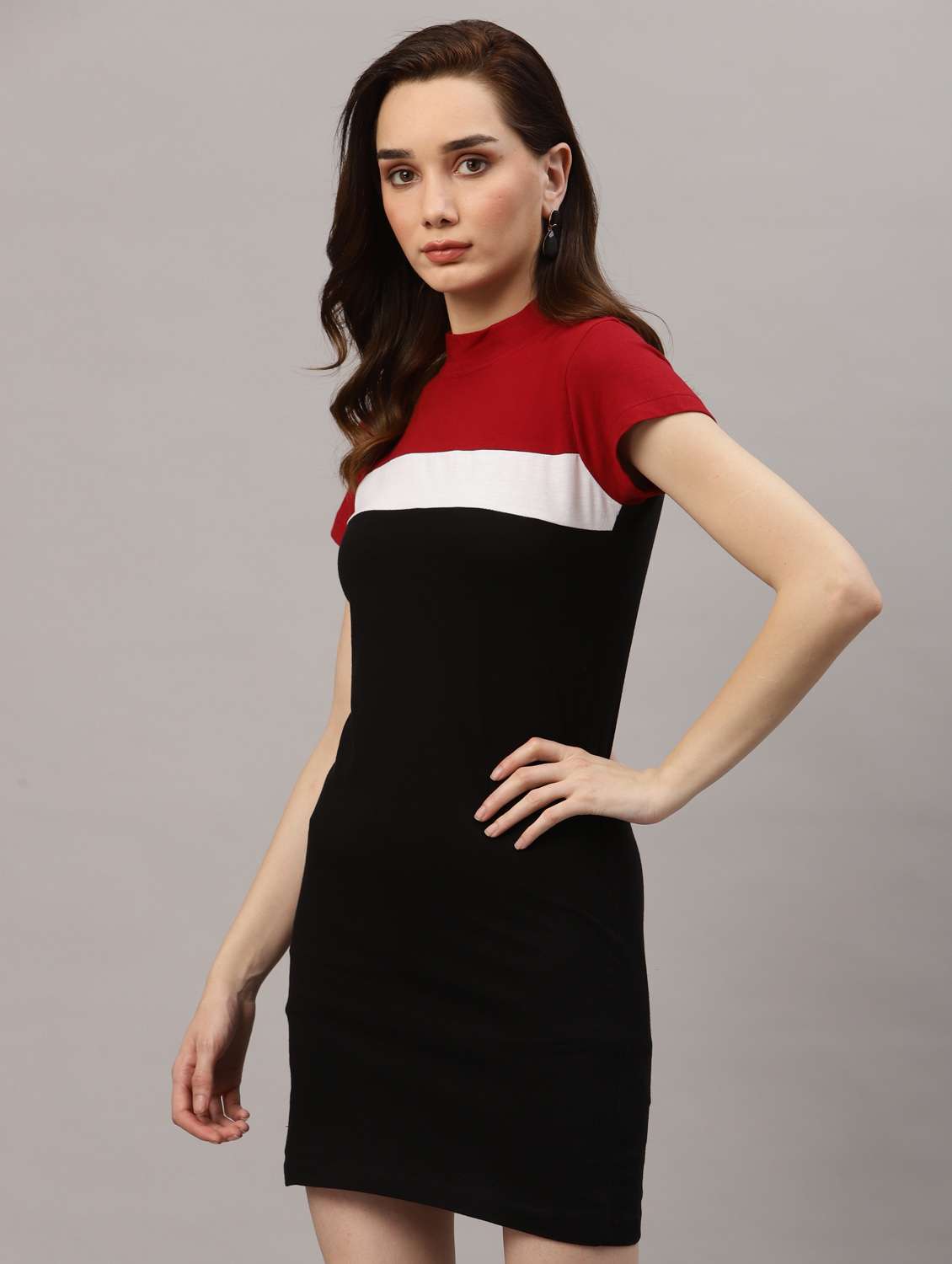 women color block bodycon dress - 20022956 -  Standard Image - 2