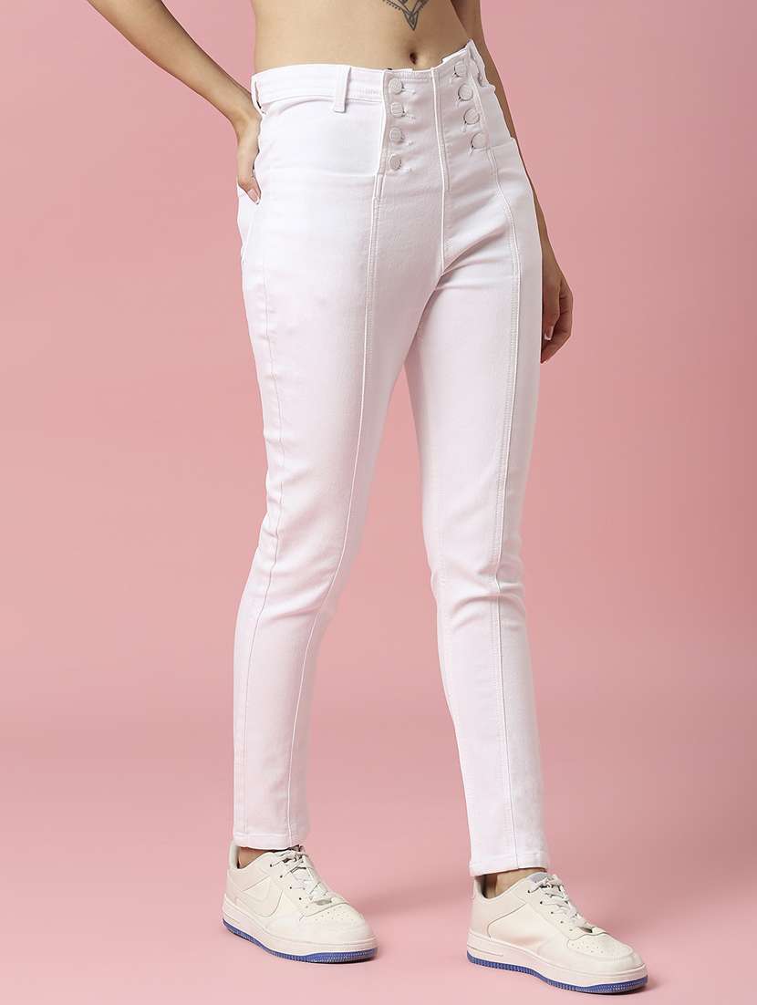 women's plain slim fit jeans - 20023017 -  Standard Image - 2