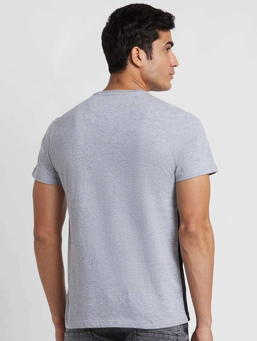 round neck color block t-shirt - 20023043 -  Standard Image - 2