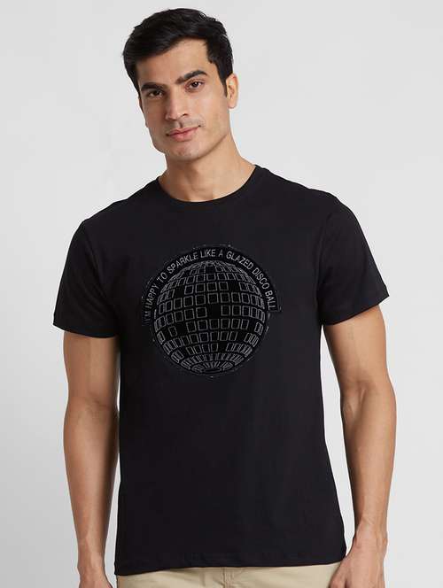 round neck printed regular t-shirt - 20023048 -  Standard Image - 0