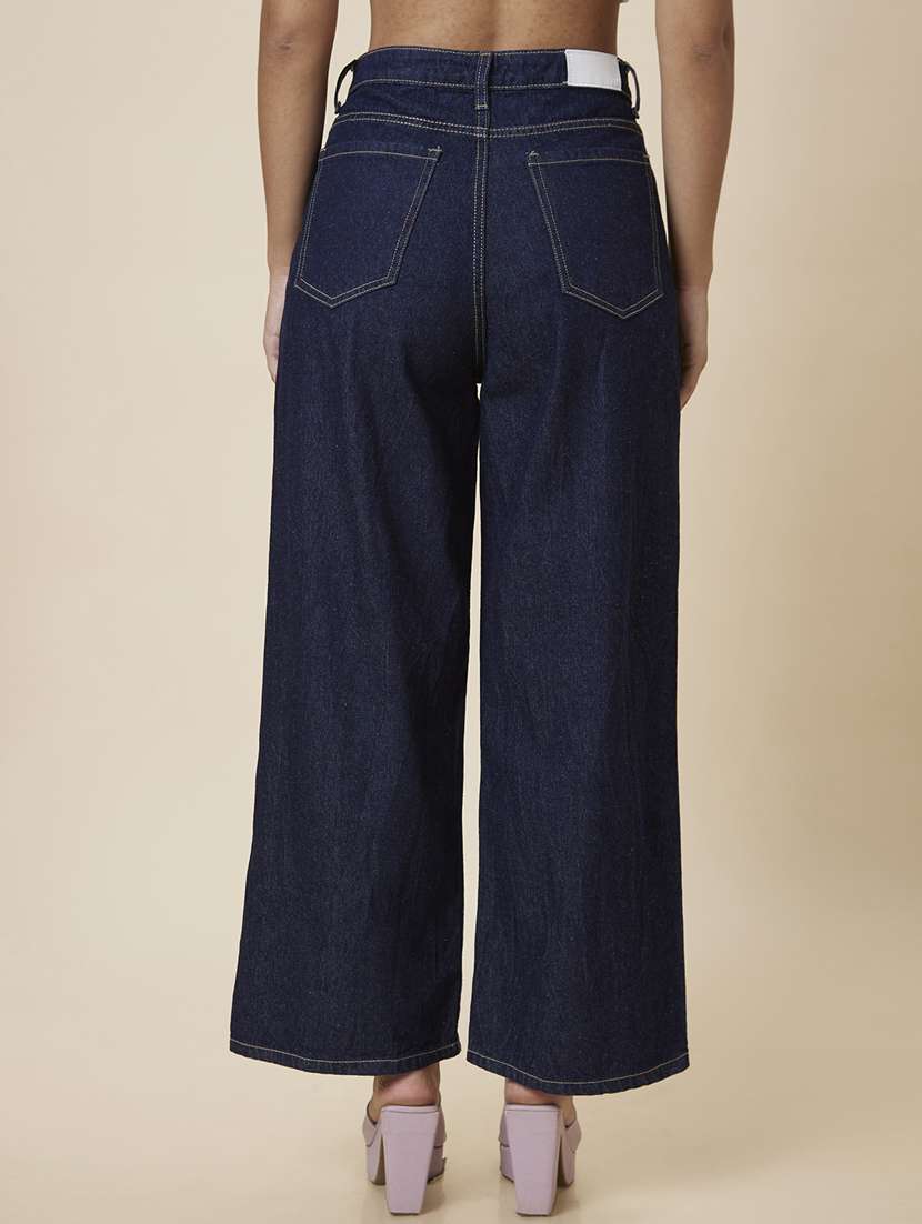 women's plain wide leg jeans - 20023469 -  Standard Image - 2