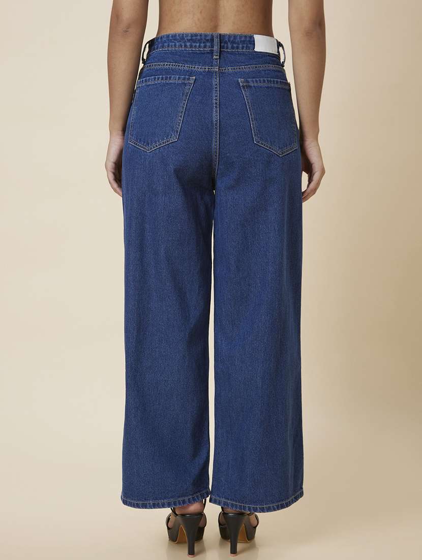 women's plain wide leg jeans - 20023470 -  Standard Image - 2