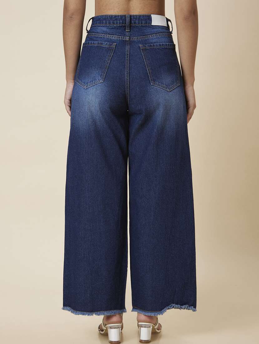 women's plain wide leg jeans - 20023472 -  Standard Image - 2